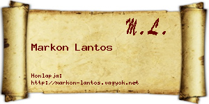 Markon Lantos névjegykártya